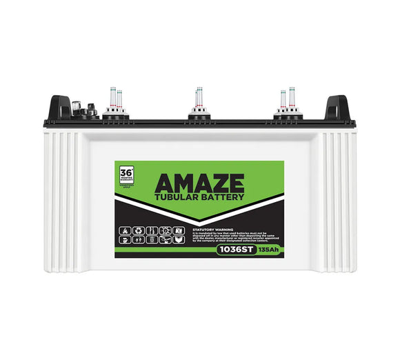 Amaze inverter battery 135 ah 1036 st short tubular