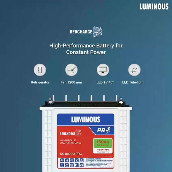 Luminous Inverter Battery RC 18000 Pro