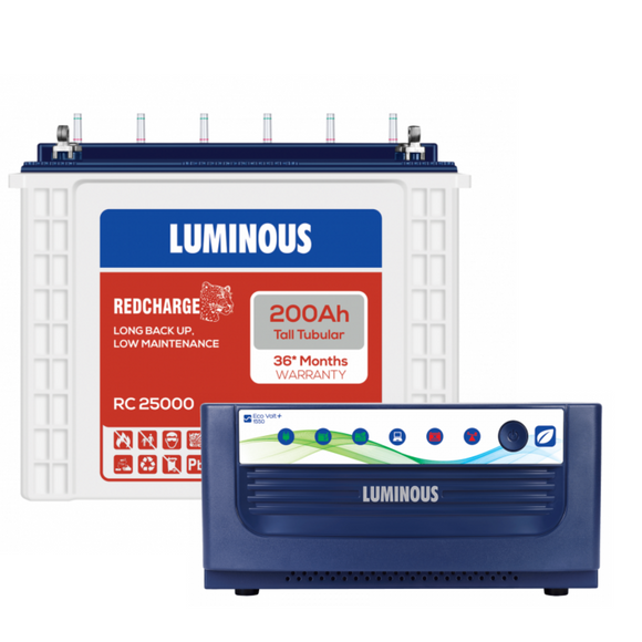  Luminous Inverter Eco volt 1550 + Battery RC25000 Battery EStore by batteryestore sold by Battery EStore