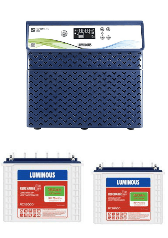 Luminous Inverter Battery Set Combo Optimus 2300 + RC 18000 