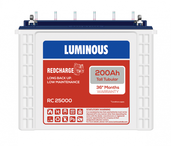 Luminous Inverter battery 200ah - RC 25000 Tubular 