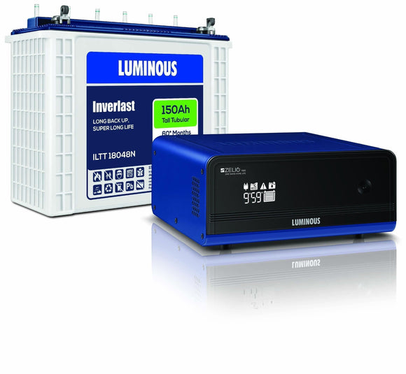  Luminous Inverter Zelio 1100 + ILTT 18048N 150 Ah Battery EStore by batteryestore sold by Battery EStore