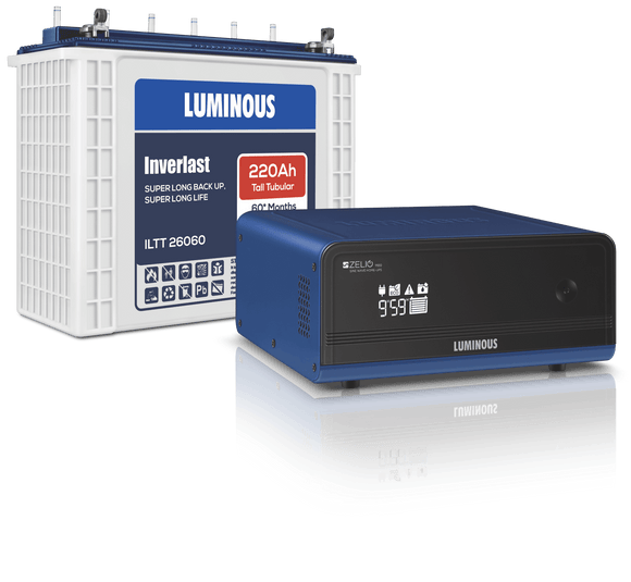 Luminous Inverter Battery set Combo Zelio 1100 + ILTT 26060 220 Ah - Tubular 