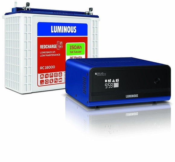 Luminous Inverter Battery Set Combo Zelio 1100 + RC18000 Battery